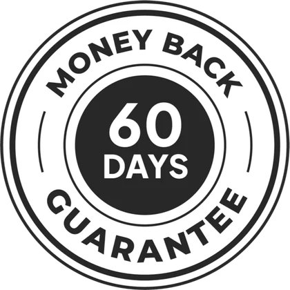60-day money-back guarantee seal